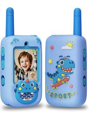 Rechargeable Video Walkie Talkies for Kids - 2 Pack, Long Range Two-Way Radio